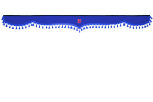Lkw Gardinenset 5 teilig, inkl Borde blau blau L&auml;nge 90 cm TS Logo