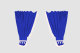 Lkw Gardinenset 5 teilig, inkl Borde blau weiss Länge 90 cm TS Logo
