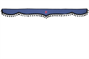 Set di tende Lorry 5 pezzi, incl. mensole blu scuro nero Lunghezza 90 cm TS Logo