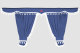 Set di tende Lorry 5 pezzi, incl. mensole blu scuro bianco Lunghezza 90 cm TS Logo