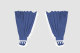 Lkw Gardinenset 5 teilig, inkl Borde dunkelblau weiss Länge 90 cm TS Logo
