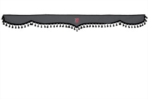 Lorry gordijnenset 5-delig, incl. planken Grijs Zwart Lengte 110 cm TS Logo