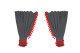 Set di tende Lorry 5 pezzi, incl. mensole grigio rosso Lunghezza 90 cm TS Logo