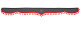 Lkw Gardinenset 5 teilig, inkl Borde grau rot Länge 90 cm TS Logo