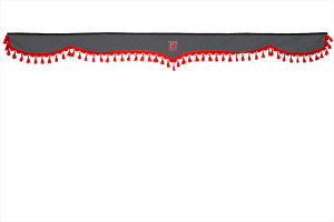 Truck curtain set 5 pieces, incl. shelves red gray TS Logo Length 110 cm