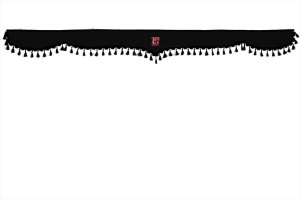 Lorry gardinset 5 delar, inkl. hyllor svart svart L&auml;ngd 90 cm TS-logotyp