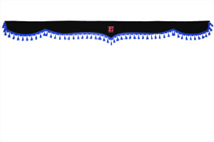 Lorry gordijnenset 5-delig, incl. planken Zwart blauw Lengte 90cm TS Logo