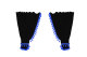 Lkw Gardinenset 5 teilig, inkl Borde schwarz blau Länge 90 cm TS Logo