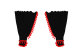 Lkw Gardinenset 5 teilig, inkl Borde rot schwarz TS Logo Länge 110 cm