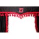 Set di tende Lorry 5 pezzi, incl. mensole nero rosso Lunghezza 110 cm TS Logo
