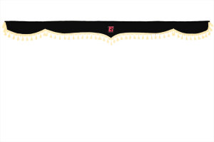 Set di tende Lorry 5 pezzi, incl. mensole nero beige Lunghezza 110 cm TS Logo