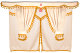 Set di tende Lorry 11 pezzi, incl. ripiani beige oro Lunghezza tende 90 cm, tenda letto 150 cm TS Logo