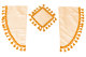Lkw Gardinenset 11 teilig, inkl Borde beige gold Länge Gardinen 90 cm, Bettvorhang 150 cm TS Logo