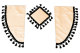 Lkw Gardinenset 11 teilig, inkl Borde beige schwarz Länge Gardinen 90 cm, Bettvorhang 150 cm TS Logo