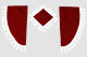 Lkw Gardinenset 11 teilig, inkl Borde bordeaux weiss Länge Gardinen 110 cm, Bettvorhang 150 cm TS Logo