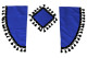 Lkw Gardinenset 11 teilig, inkl Borde blau schwarz Länge Gardinen 90 cm, Bettvorhang 150 cm TS Logo