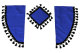 Lkw Gardinenset 11 teilig, inkl Borde blau schwarz Länge Gardinen 110 cm, Bettvorhang 150 cm TS Logo