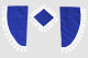 Set di tende Lorry 11 pezzi, incl. ripiani blu bianco Lunghezza tende 90 cm, tenda letto 150 cm TS Logo