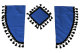 Lkw Gardinenset 11 teilig, inkl Borde dunkelblau schwarz Länge Gardinen 90 cm, Bettvorhang 150 cm TS Logo