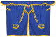 Lkw Gardinenset 11 teilig, inkl Borde dunkelblau gelb Länge Gardinen 90 cm, Bettvorhang 150 cm TS Logo