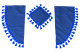 Lkw Gardinenset 11 teilig, inkl Borde dunkelblau blau Länge Gardinen 90 cm, Bettvorhang 150 cm TS Logo