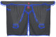 Lorry gardinset 11 delar, inkl. hyllor grå blå Gardiner 90 cm, sänggardin 150 cm TS-logotyp
