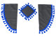 Lkw Gardinenset 11 teilig, inkl Borde grau blau Länge Gardinen 90 cm, Bettvorhang 150 cm TS Logo