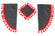 Lkw Gardinenset 11 teilig, inkl Borde grau rot Länge Gardinen 90 cm, Bettvorhang 150 cm TS Logo