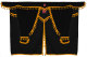 Lkw Gardinenset 11 teilig, inkl Borde schwarz gold Länge Gardinen 90 cm, Bettvorhang 150 cm TS Logo