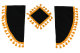 Lorry gardinset 11 delar, inkl. hyllor svart guld Gardiner 90 cm, sänggardin 150 cm TS-logotyp