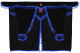 Lorry gordijnenset 11-delig, incl. planken Zwart blauw Lengte gordijnen 110 cm, bedgordijn 150 cm TS Logo