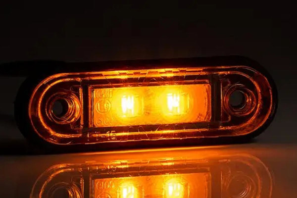 LED infälld belysning, sidomarkeringsljus orange med kabel