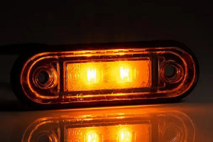 LED inf&auml;lld belysning, orange sidomarkeringslampa med QS 075-kontakt