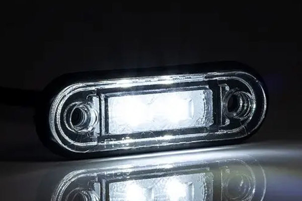 LED infälld lampa, markeringslampa vit med kabel