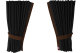 Fönstergardiner i mockalook 4-delade, med kantlist i läderimitation antracit-svart brun* brun Länge 110 cm