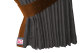 Fönstergardiner i mockalook 4-delade, med kantlist i läderimitation antracit-svart brun* brun Länge 110 cm