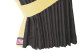Fönstergardiner i mockalook 4-delade, med kantlist i läderimitation antracit-svart beige* Längd 95 cm