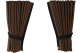 Fönstergardiner i mockalook 4-delade, med kantlist i läderimitation mörkbrun svart* svart Länge 110 cm