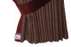 Fönstergardiner i mockalook 4-delade, med kantlist i läderimitation mörkbrun Bordeaux Längd 95 cm