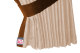 Suede-look truck window curtains 4-piece, with imitation leather edge beige brown* Length 110 cm