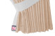 Suede-look truck window curtains 4-piece, with imitation leather edge beige white Length 95 cm