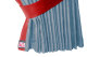 Wildlederoptik Lkw Scheibengardinen 4 teilig, mit Kunstlederkante hellblau rot* Länge 95 cm