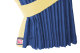 Wildlederoptik Lkw Scheibengardinen 4 teilig, mit Kunstlederkante dunkelblau beige* Länge 95 cm