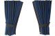 Wildlederoptik Lkw Scheibengardinen 4 teilig, mit Kunstlederkante dunkelblau grau Länge 95 cm