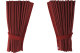 Suede-look truck window curtains 4-piece, with imitation leather edge bordeaux bordeaux Length 95 cm