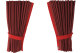 Fönstergardiner i mockalook 4-delade, med kantlist i läderimitation Bordeaux rött* rött Länge 110 cm