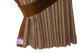 Suede-look truck window curtains 4-piece, with imitation leather edge caramel brown* Length 95 cm