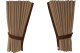Suede-look truck window curtains 4-piece, with imitation leather edge caramel brown* Length 110 cm