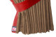 Suede-look truck window curtains 4-piece, with imitation leather edge caramel red* Length 110 cm