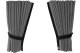 Suede-look truck window curtains 4-piece, with imitation leather edge grey black* Length 95 cm